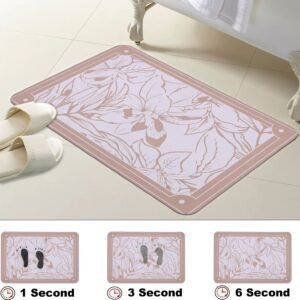 BELLA TRUE Rubber Bathroom Mat (Peach, Pack of 2, Free)