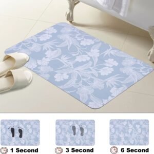 BELLA TRUE Rubber Bathroom Mat (Light Blue, Pack of 2, Free)