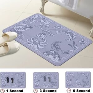 BELLA TRUE Rubber Bathroom Mat (Grey, Pack of 2, Free)