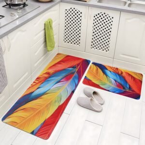 BELLA TRUE Rubber Kitchen Mat (Multicolor, Pack of 2, Large)