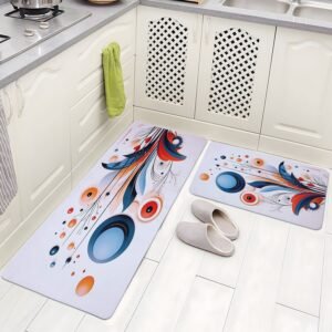 BELLA TRUE Rubber Kitchen Mat (White, Pack of 2, Large)