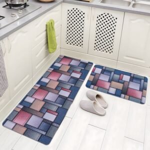 BELLA TRUE Rubber Kitchen Mat (Grey, Pack of 2, Large)