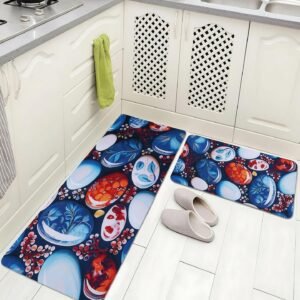 BELLA TRUE Rubber Kitchen Mat (Multicolor, Pack of 2, Large)