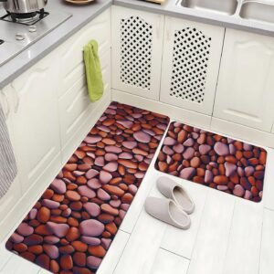 BELLA TRUE Rubber Kitchen Mat (Brown, Pack of 2, Large)