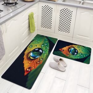 BELLA TRUE Rubber Kitchen Mat (Natural Green, Pack of 2, Large)