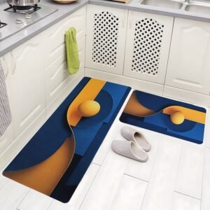 BELLA TRUE Rubber Kitchen Mat (Multicolor, Pack of 2, Large)