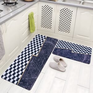BELLA TRUE Rubber Kitchen Mat (Multicolor, Pack of 2, Large)