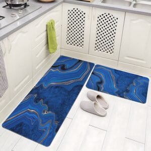 BELLA TRUE Rubber Kitchen Mat (Blue, Pack of 2, Large)