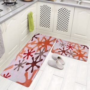 BELLA TRUE Rubber Kitchen Mat (Multicolor, Pack of 2, Large)