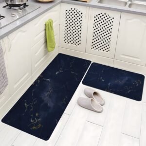 BELLA TRUE Rubber Kitchen Mat (Dark Blue, Pack of 2, Large)