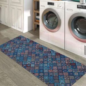 BELLA TRUE Rubber Kitchen Mat (Aqua, Large)