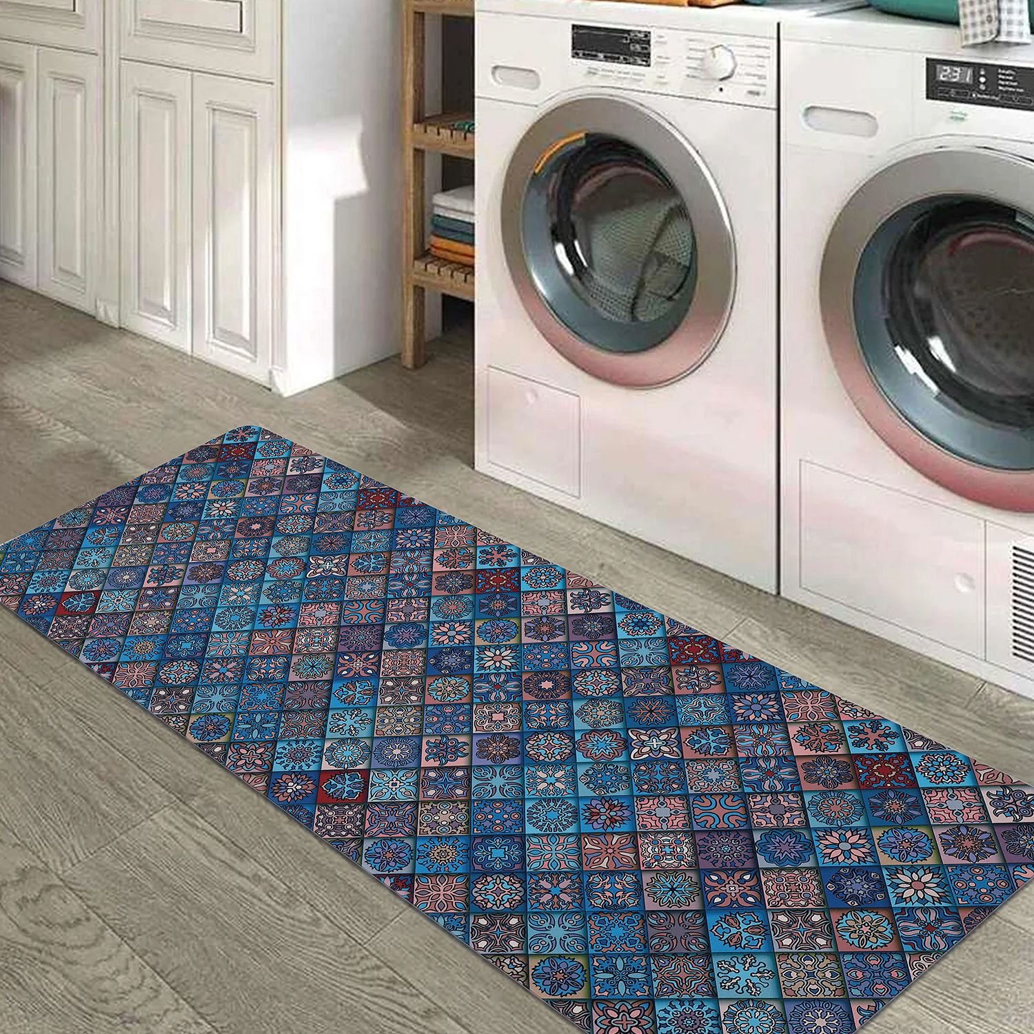 BELLA TRUE Rubber Kitchen Mat (Aqua, Large)