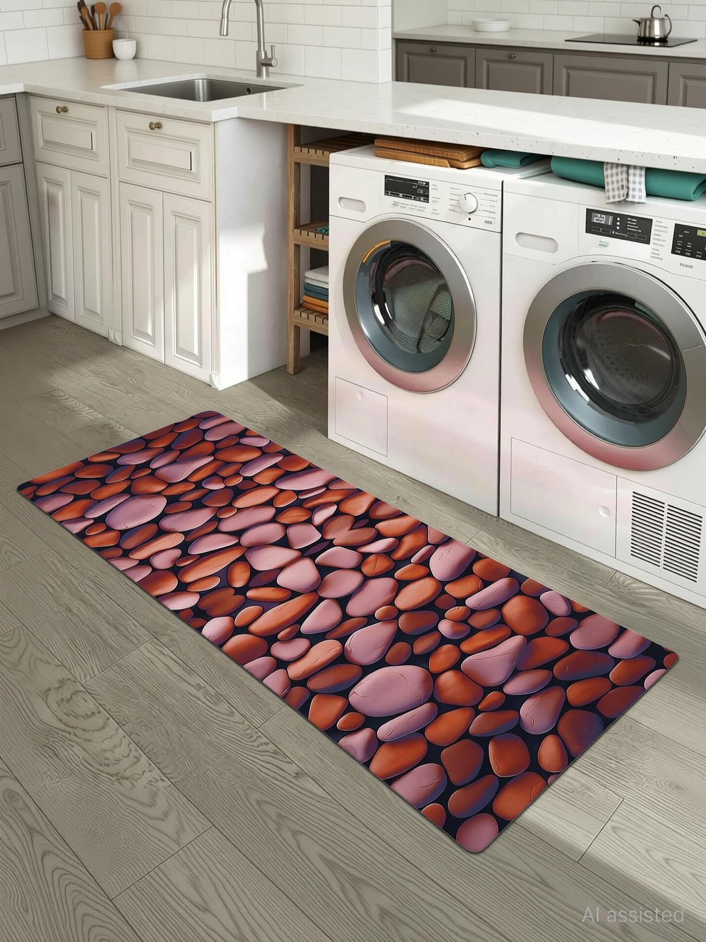 BELLA TRUE Rubber Kitchen Mat (Brown, Large)