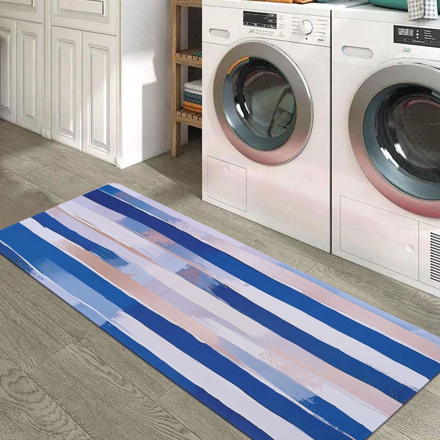 BELLA TRUE Rubber Kitchen Mat (Blue, Large)