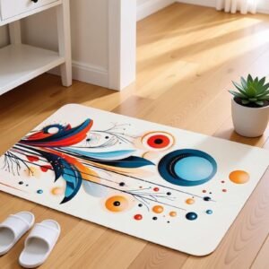 BELLA TRUE Rubber Bathroom Mat (White, Pack of 2, Medium)