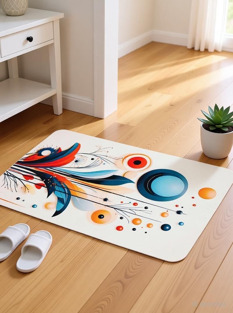 BELLA TRUE Rubber Bathroom Mat (White, Medium)