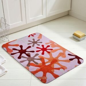 BELLA TRUE Rubber Bathroom Mat (Pink1, Medium)