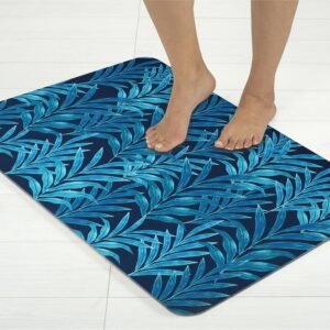 BELLA TRUE Rubber Bathroom Mat (Blue, Medium)