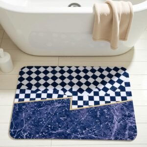 BELLA TRUE Rubber Bathroom Mat (Blue, Medium)