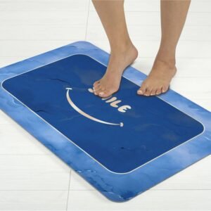 BELLA TRUE Rubber Bathroom Mat (Navy1, Medium)