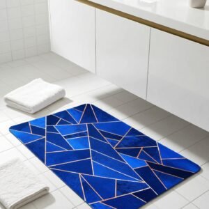 BELLA TRUE Rubber Bathroom Mat (Blue, Medium)