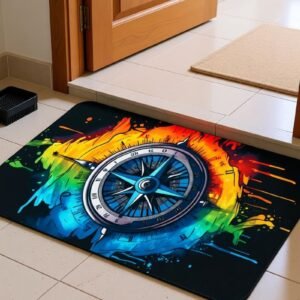 BELLA TRUE Rubber Bathroom Mat (Black, Medium)