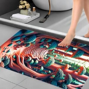 BELLA TRUE Rubber Bathroom Mat (Green, Pack of 2, Medium)