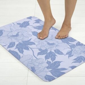 BELLA TRUE Rubber Bathroom Mat (Grey, Pack of 1, Medium)
