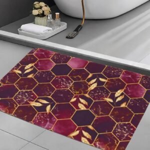 BELLA TRUE Rubber Bathroom Mat (Wine, Medium)