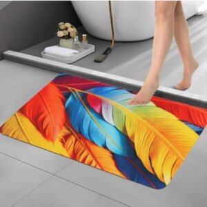 BELLA TRUE Rubber Bathroom Mat (Multicolor, Pack of 2, Medium)
