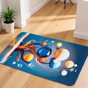 BELLA TRUE Rubber Bathroom Mat (Teal, Medium)