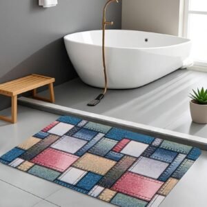 BELLA TRUE Rubber Bathroom Mat (Grey, Medium)