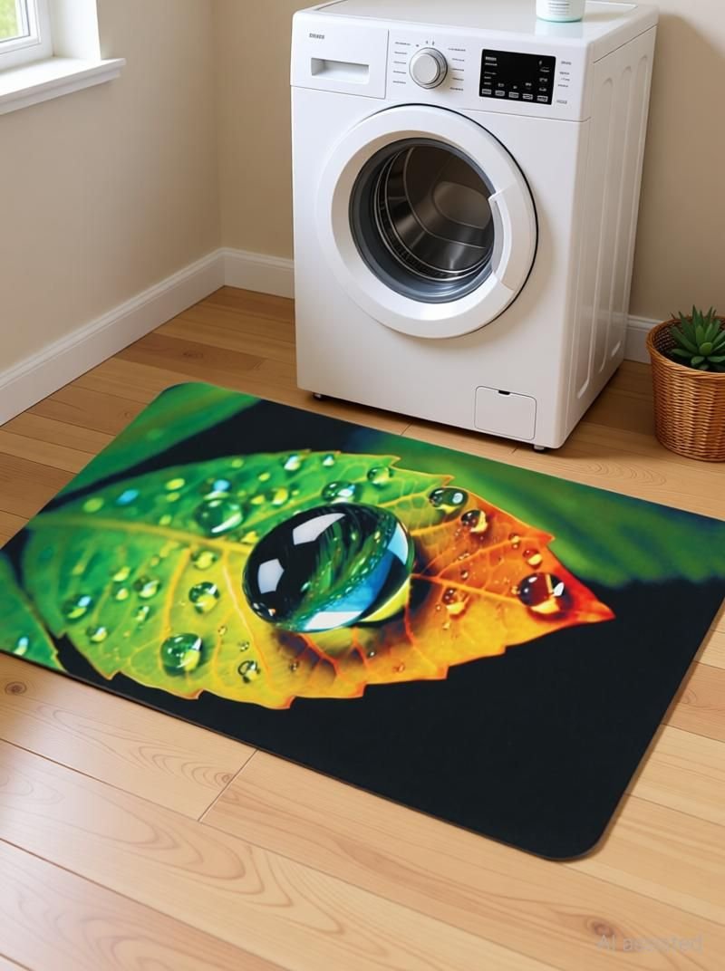 BELLA TRUE Rubber Bathroom Mat (Natural Green, Medium)