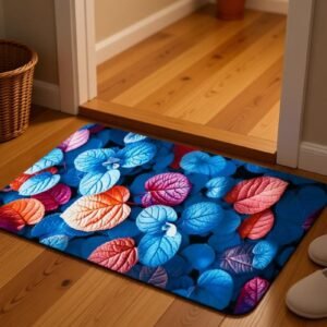 BELLA TRUE Rubber Bathroom Mat (Natural Blue, Medium)