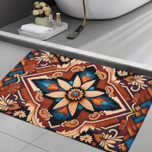 BELLA TRUE Rubber Bathroom Mat (Mix Brown, Medium)
