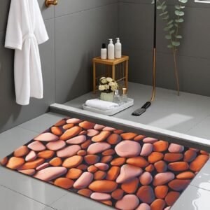 BELLA TRUE Rubber Bathroom Mat (Brown, Medium)