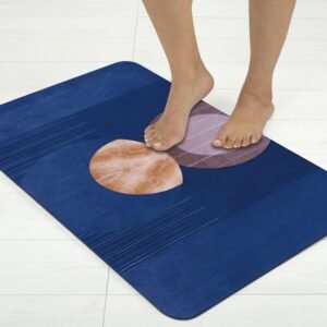 BELLA TRUE Rubber Bathroom Mat (Blue, Medium)