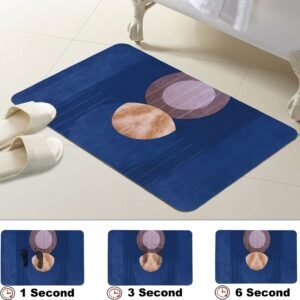 BELLA TRUE Rubber Bathroom Mat (Blue, Pack of 2, Medium)