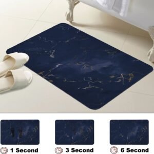 BELLA TRUE Rubber Bathroom Mat (Dark Blue, Pack of 2, Medium)