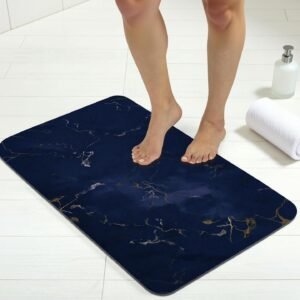 BELLA TRUE Rubber Bathroom Mat (Dark Blue, Medium)