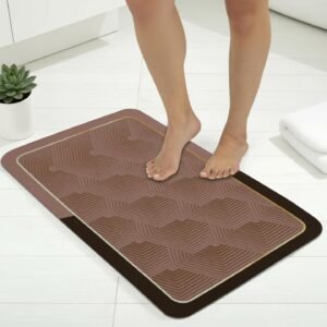 BELLA TRUE Rubber Bathroom Mat (Light Brown, Medium)