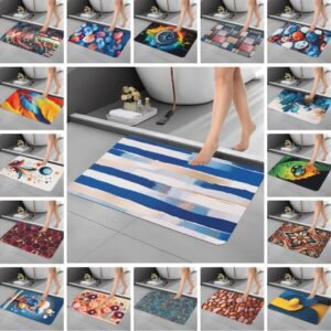 BELLA TRUE Rubber Bathroom Mat (Multicolor, Medium)